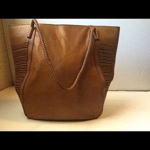 Via Spiga Cognac Genuine Leather Shoulder Purse